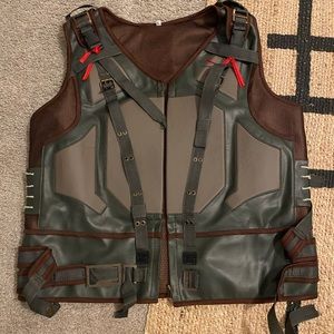 THE DARK KNIGHT RISES Stylish Tom Hardy Cosplay Faux Leather Biker Bane Vest XL